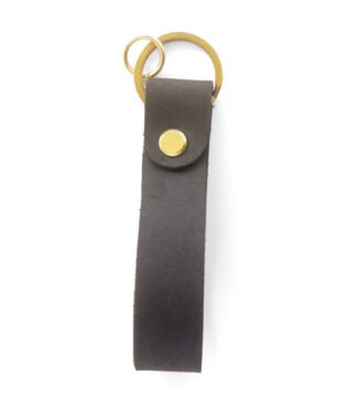 Dark Chocolate Leather Keychain